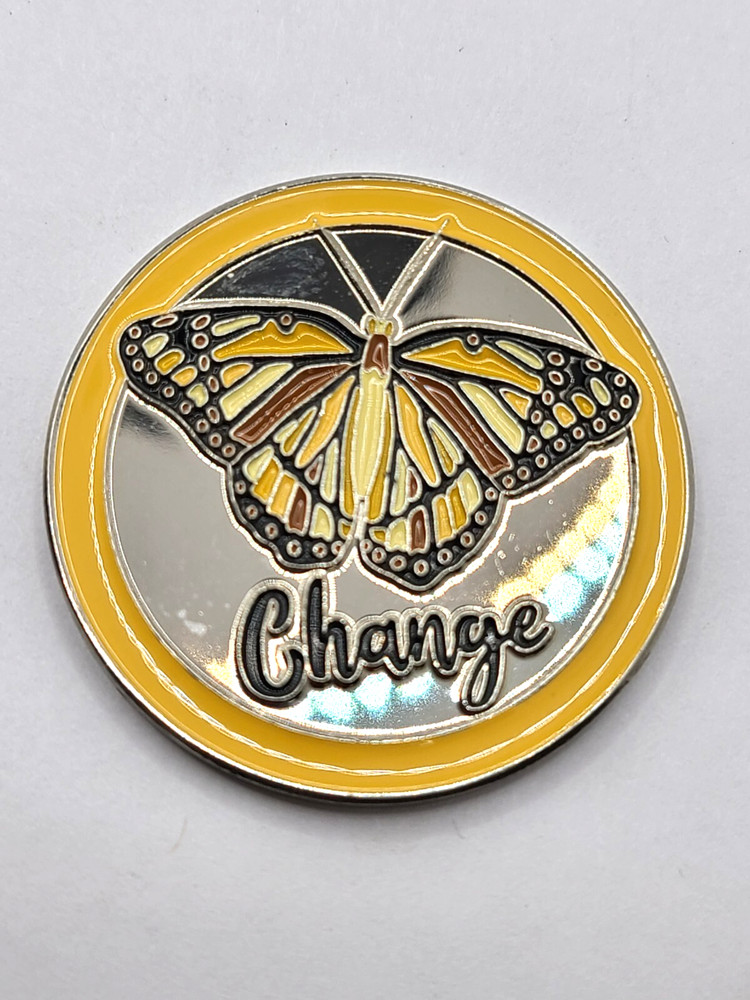 Orange Butterfly Affirmation Medallions 1.25"