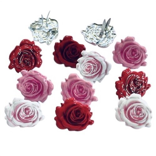 Eyelet Outlet Shape Brads 12/Pkg-Rose
