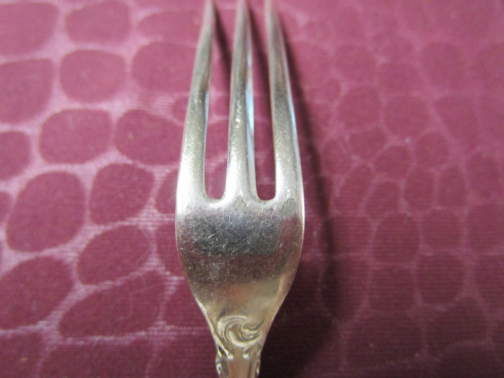 MARINA 1896 Antique Silverplate Berry Fork Engraved Yates