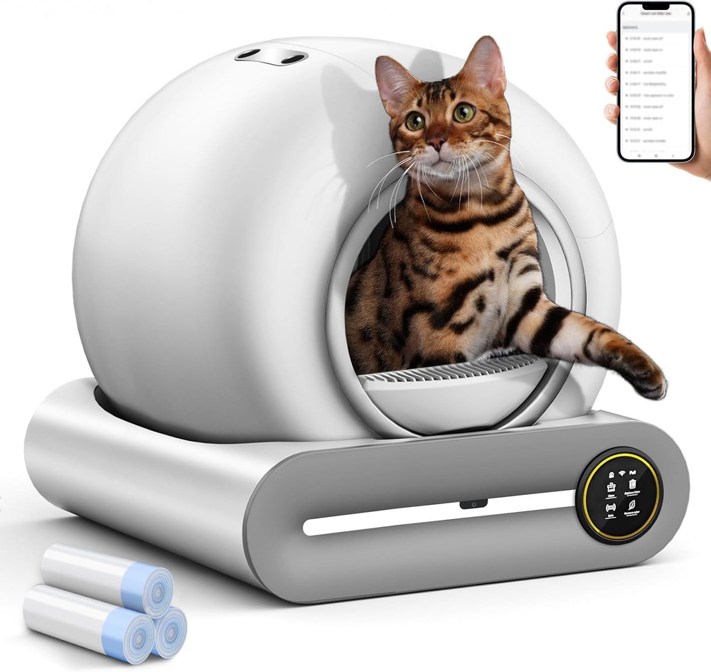 Self Cleaning Cat Litter Box, App Control Extra Large Automatic Kitty Litter Box