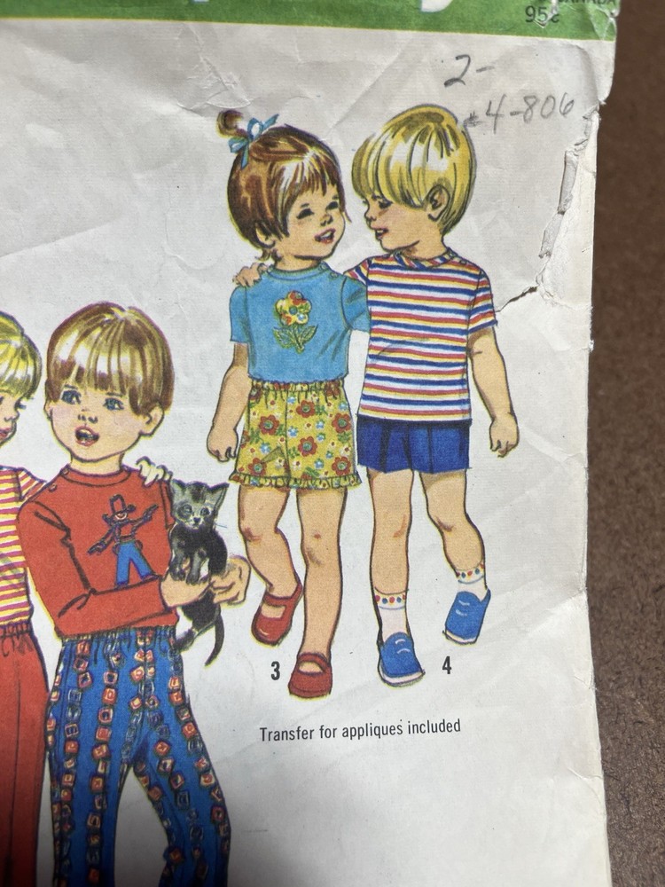 Simplicity 9948 Pattern Child Top Pants Shorts Size 2