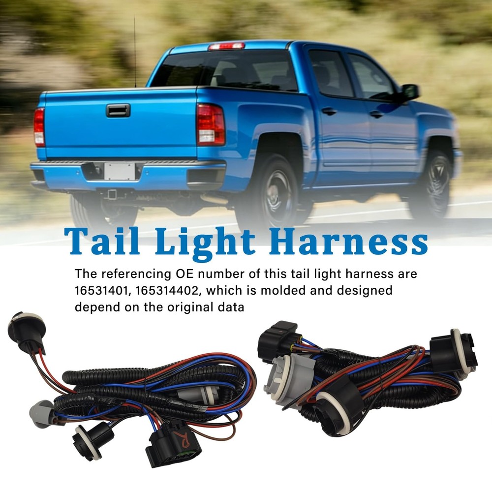 Driver & Passenger Side Tail Lamp Wiring Harness Compatible with Chevy...