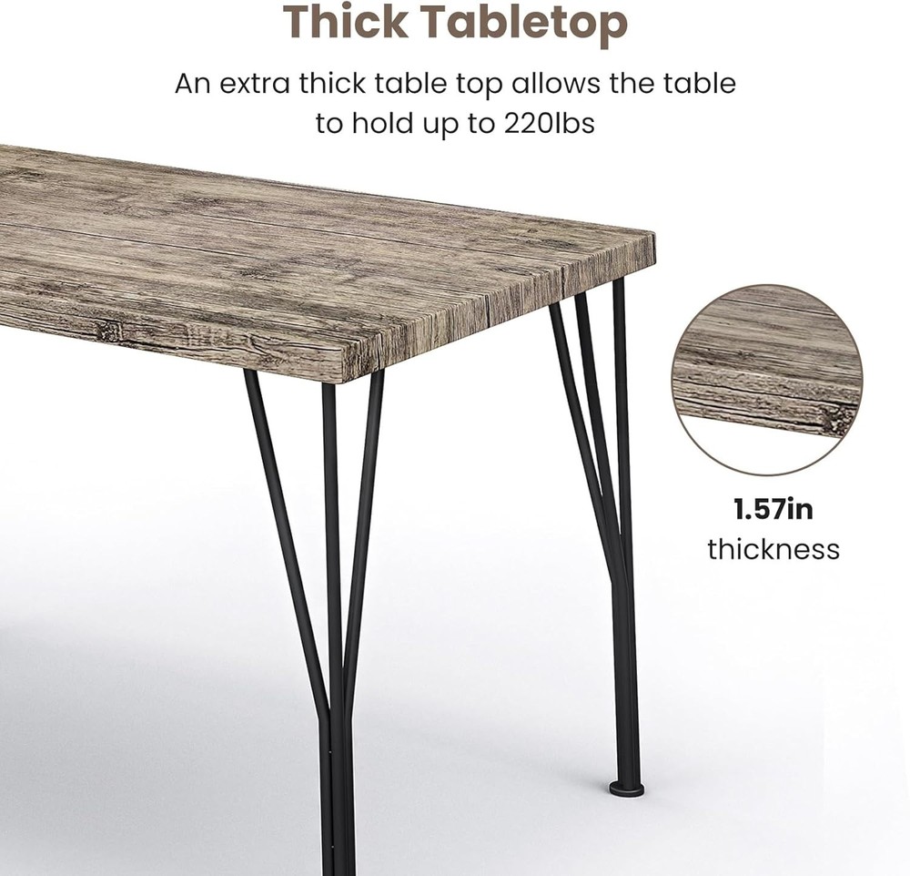 3-Piece Dining Table Set - Space-Saving Kitchen Table with 2 Chairs, Easy Assemb