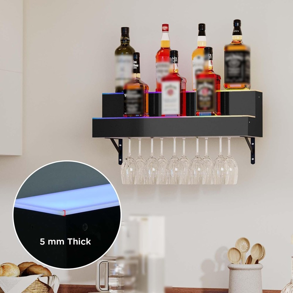 Dethan LED Lighted Liquor Bottle Display Shelf