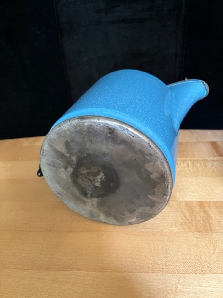 Vintage Blue Graniteware Coffee Pot