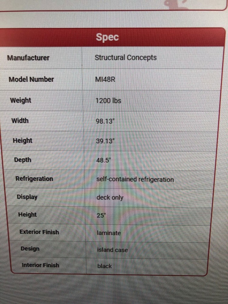 Structural Concepts MI48R Open Refrigerated Display Merchandiser