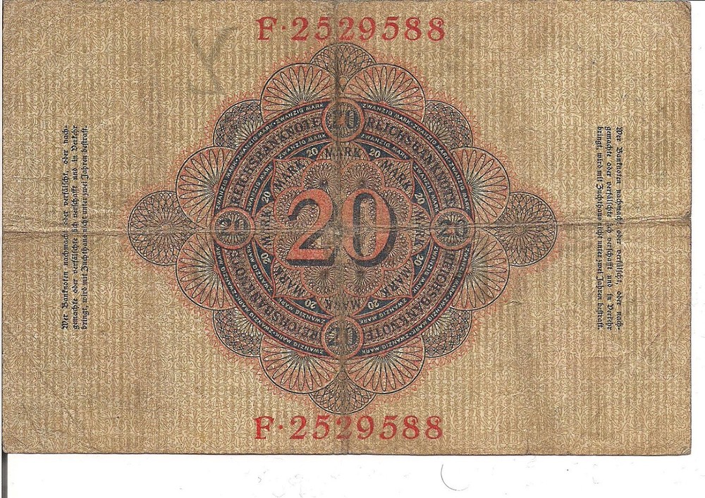 GERMANY, 20 MARK, P#40b, 1910