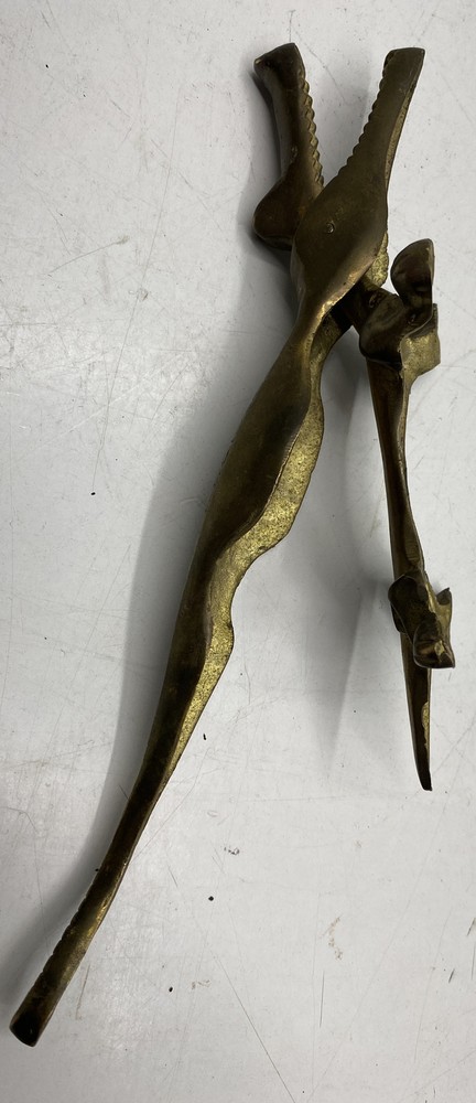 Vintage Brass ALLIGATOR Nutshell Cracker 9 1/2" Long