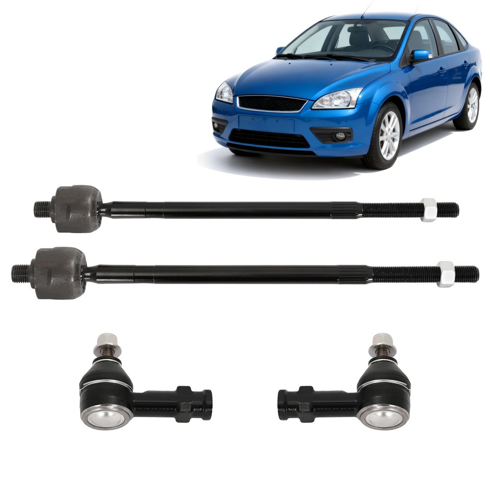 Front Left & Right Inner & Outer Tie Rod Ends for Ford Focus 2006-2011 4Pcs