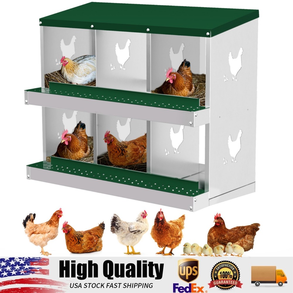 6 Holes Chicken Nesting Box, Metal Chicken Nesting Boxes, without Bracket Legs