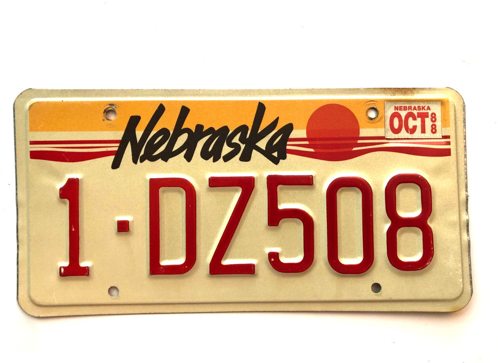 1988 Nebraska License Plate