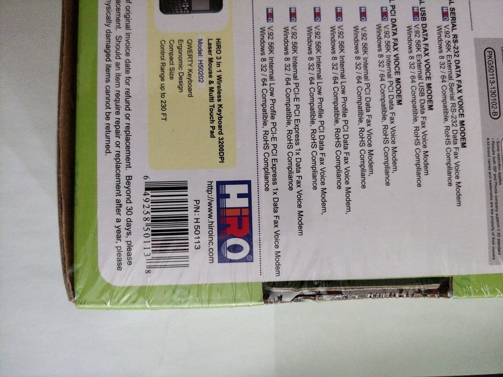 HiRO H50113 V92 56K External USB Data Fax Dial Up Internet Modem