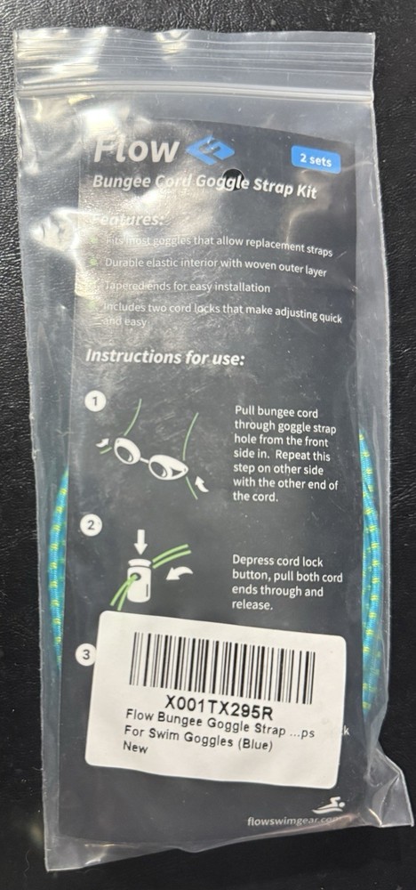 Goggle Bungee Straps Blue for Swim Goggles - A0086
