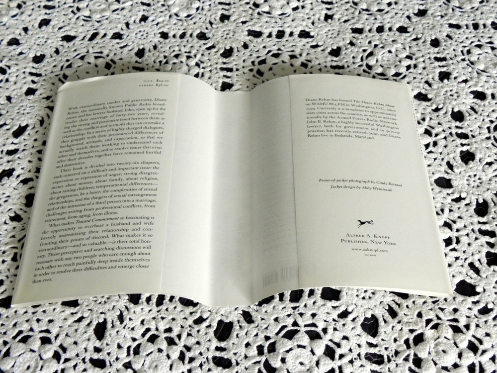 Toward Commitment by Diane and John Rehm SIGNED by both Stated 1st Edition HC