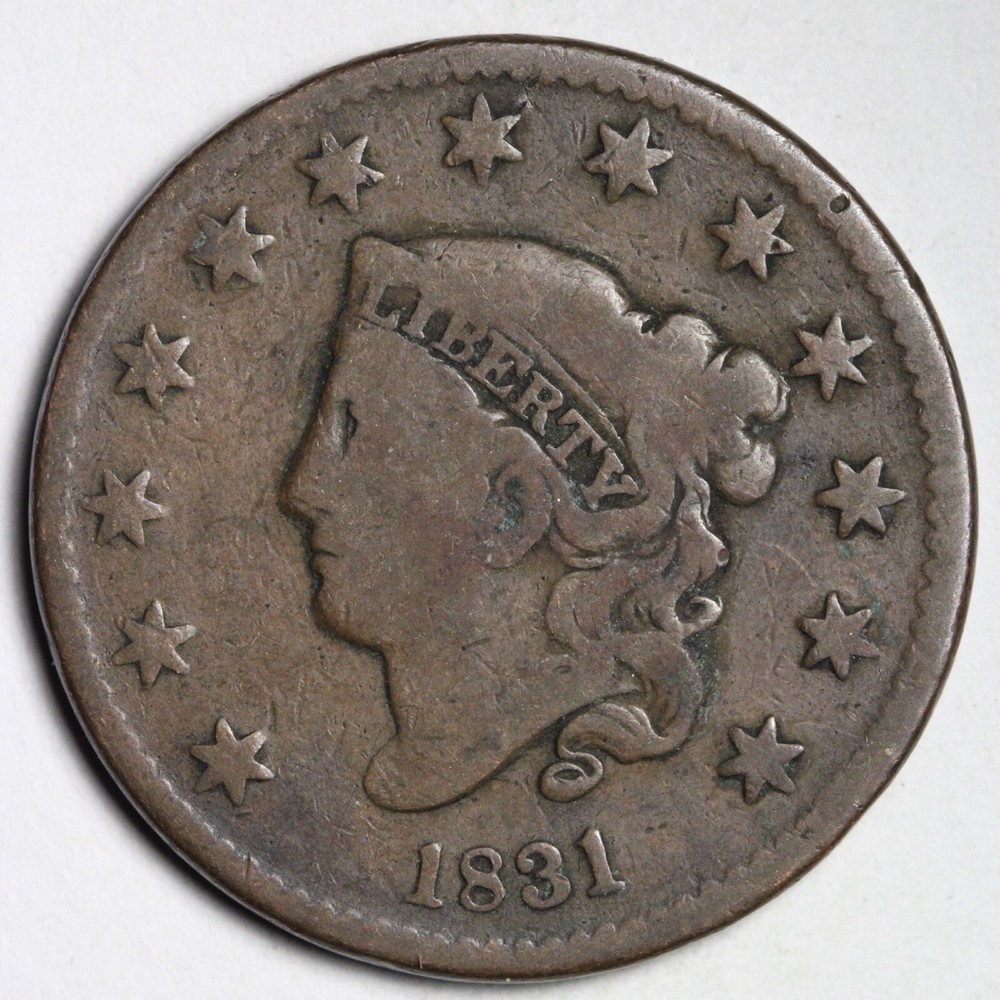 1831 Coronet Head Large Cent CHOICE FINE E136 ANL