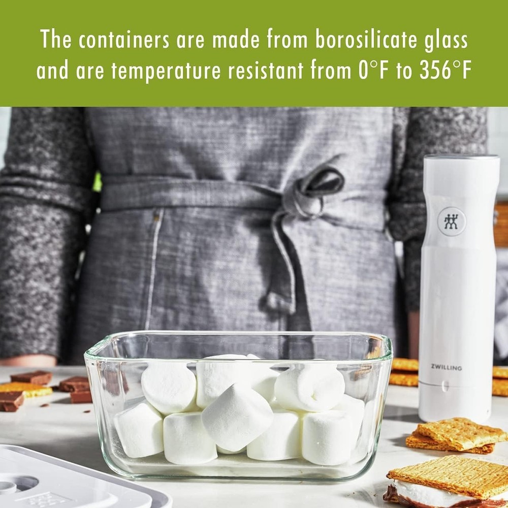 Glass Meal Prep Container Set - 2 Large Airtight Containers