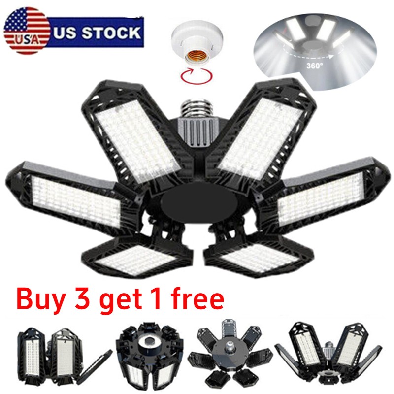 12000000LM Garage Light LED Super Bright Work Shop Ceiling Light Deformable Bulb