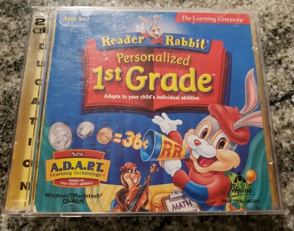 Reader Rabbit Personalized 1st Grade PC/Mac CD-ROM The Learning Company Ages 5-7