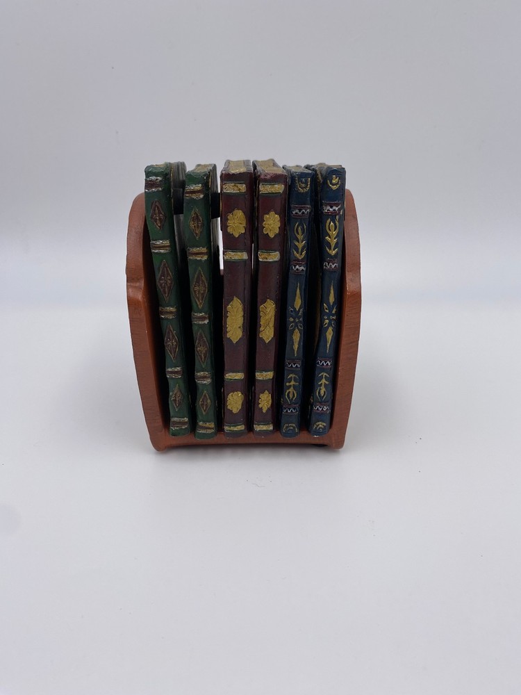 Decorative Resin Cork Library Coaster Set