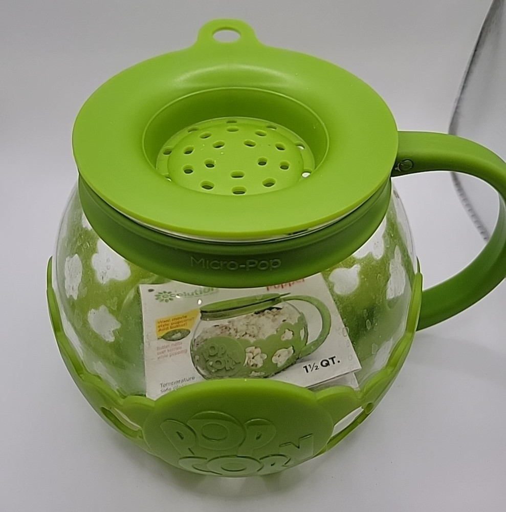 Ecolution Original Microwave Micro-Pop Popcorn Popper GREEN 1.5 Qt FREE SHIP!