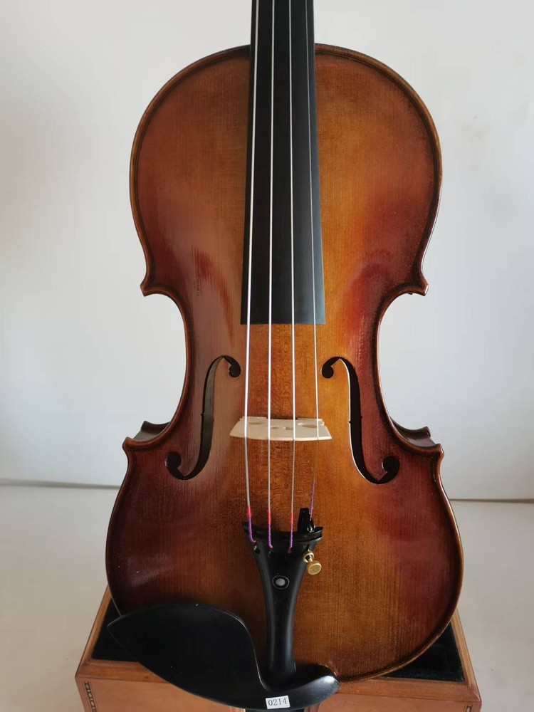 Top 4/4 Violin Solid flamed maple back old spruce top hand carved the STATUE 214