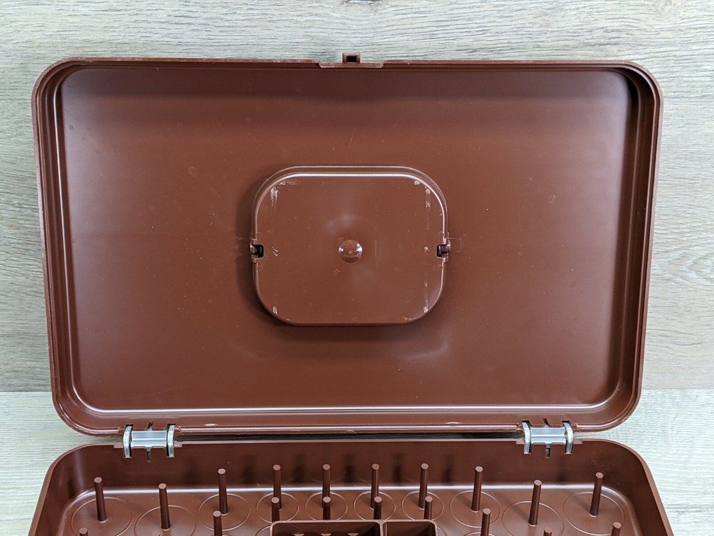 Wilson Wil-hold 13x8.5x2.5" Plastic Sewing Box Bobbin Thread Caddy - Brown