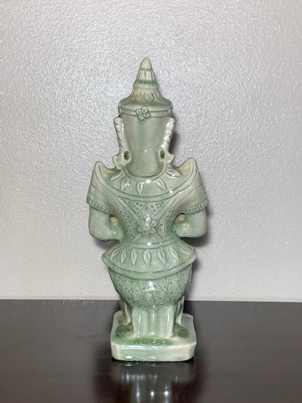 Ceramic Thai Celadon Buddha Incense Holder 14"