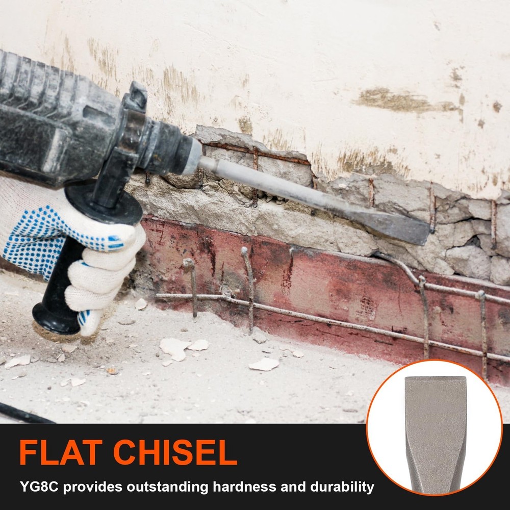 COMOWARE Chisel Set with SDS Plus Shanks, 6Pcs SDS Plus Chisels include Tile ...