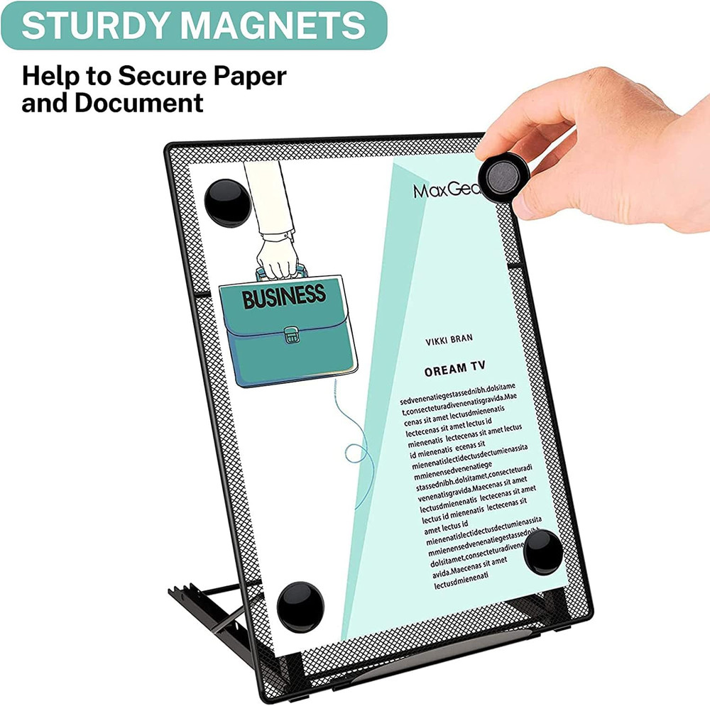 Foldable Desktop Document Holder Stand with 6 Viewing Angles Black