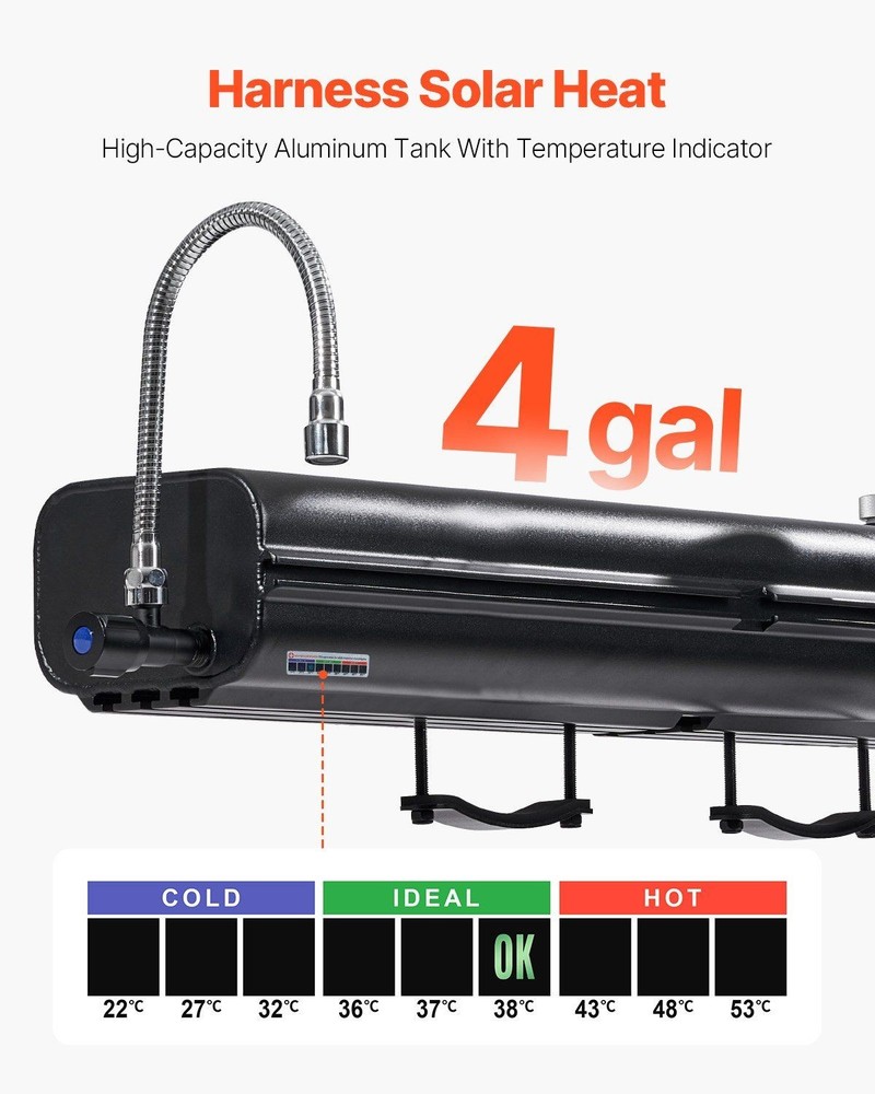 Camping Essential 4Gal Water Holder 15L with Sun-Heated Functionality