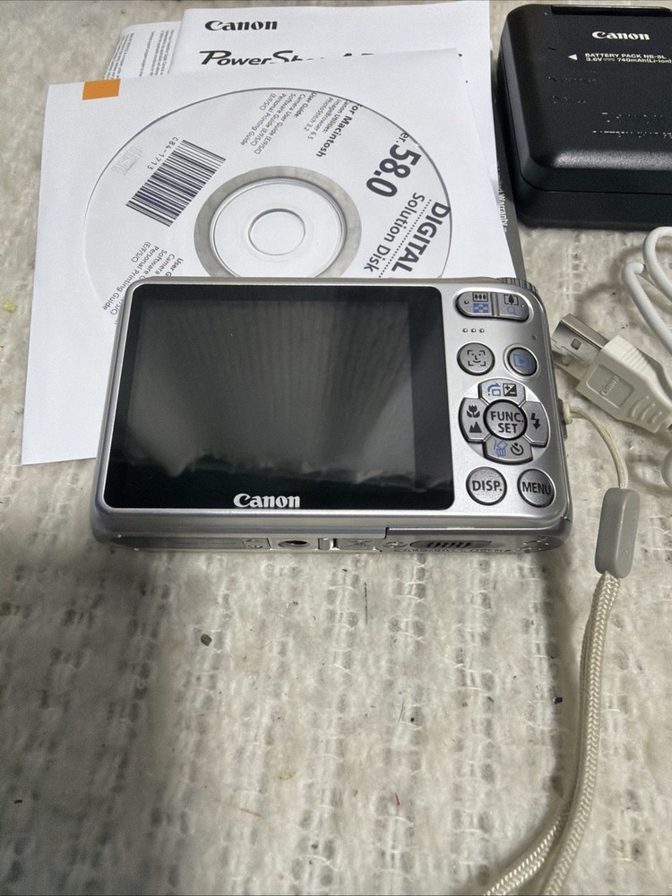 CANON PowerShot A3100 IS Silver Digital Camera Bundle Tested A+ Near Mint