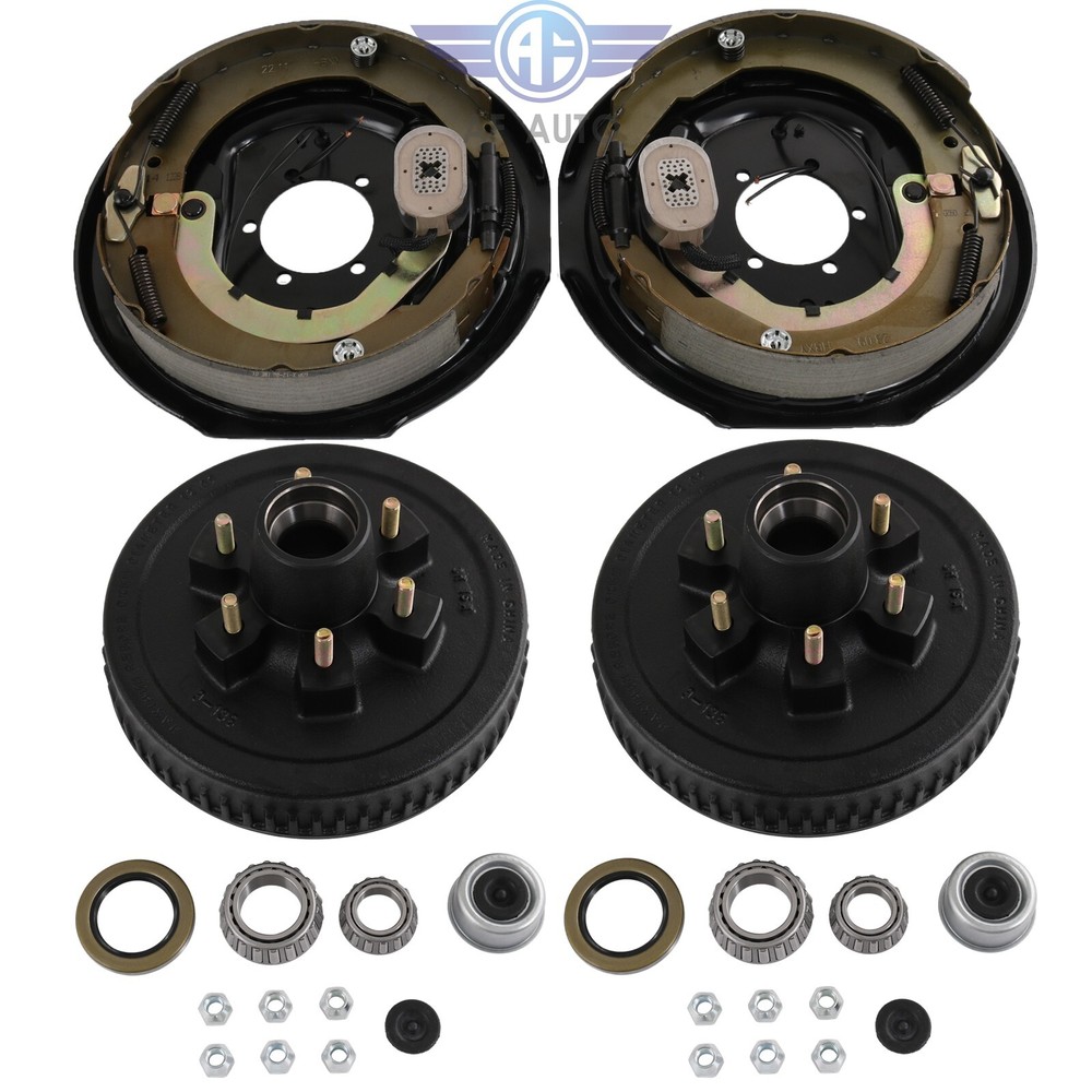 12"x2" Electric Brakes & 6 on 5.5" Trailer Hub Drum Kit For lbs Axle 5200-6000
