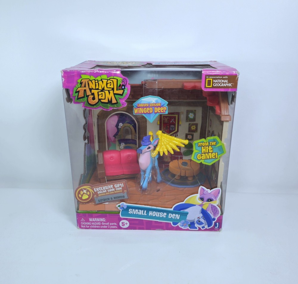 Animal Jam Small House Den Limited Edition Winged Deer Playset W/ Game Code