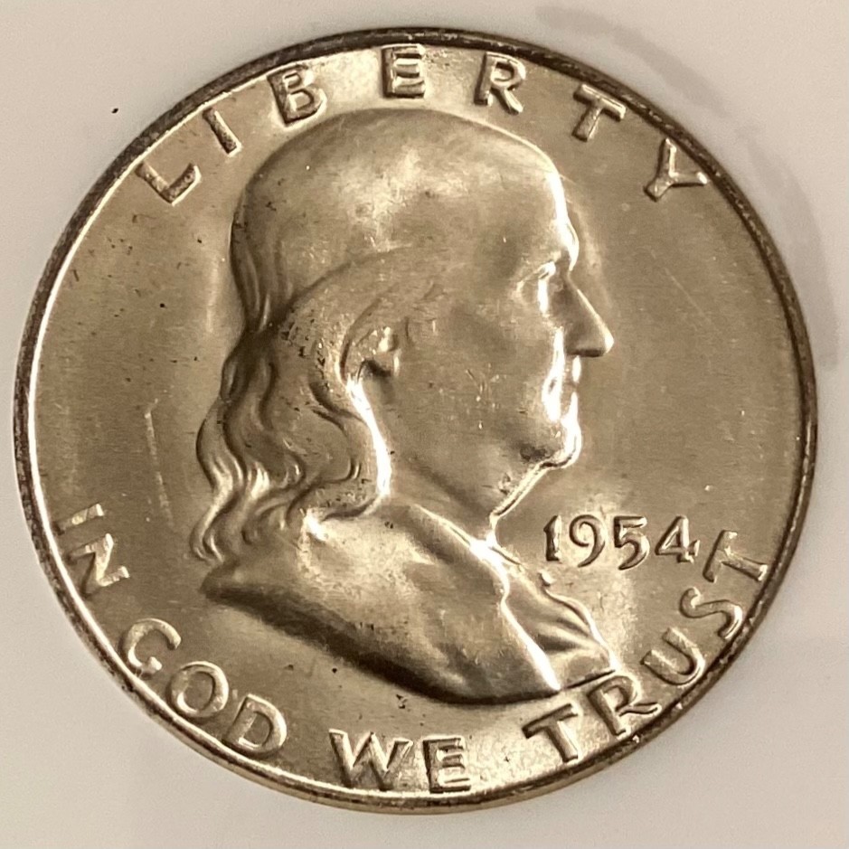 1954 S Franklin Half Dollar NGC MS 66