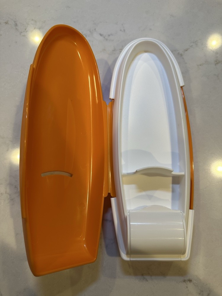 Tupperware Pencil Box/Makeup Organizer Orange NEW