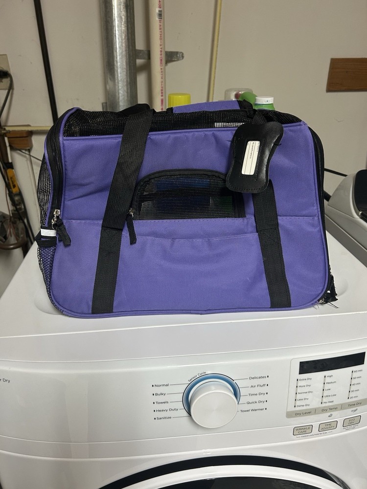 Large Cat Carrier Purple & Black
