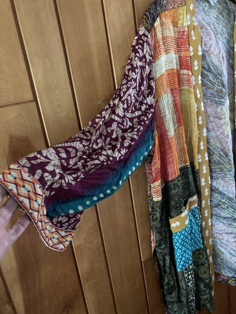New John Mark Kimono 2X Open Front 36" Long Spice $139