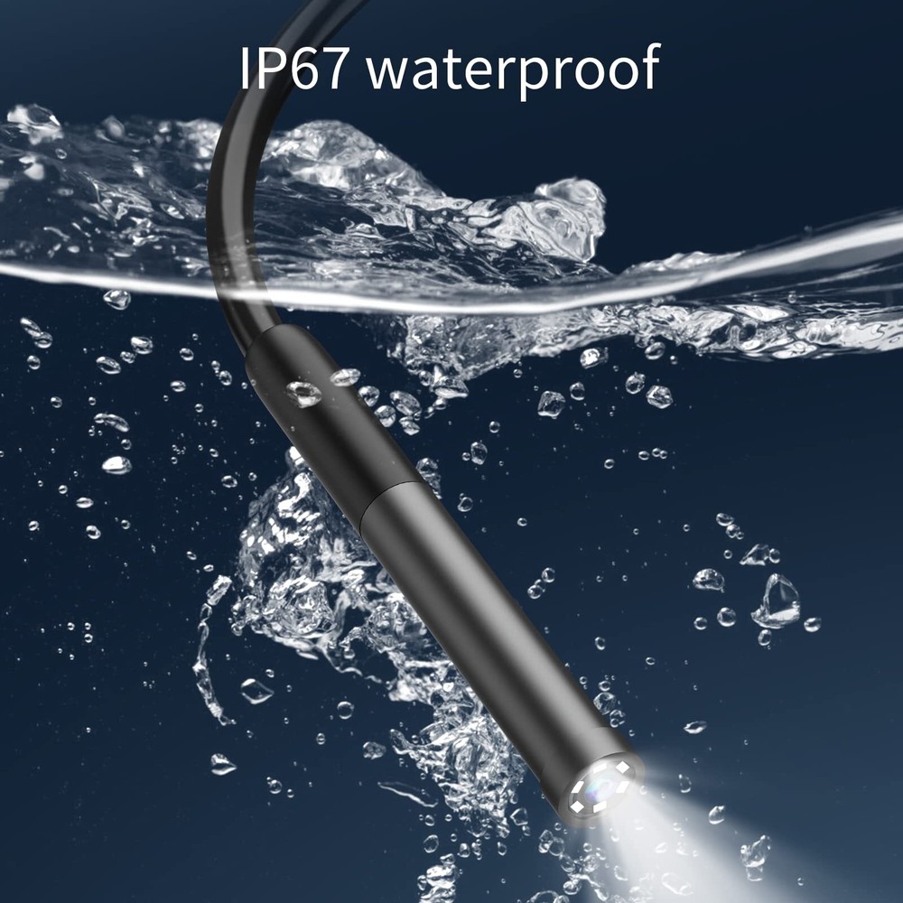 Endoscope Snake Camera with Light,IP67 Waterproof Camera for Android iPhone iPad