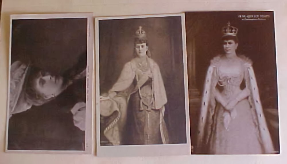 GREAT BRITAIN QUEEN MARY 3 DIFF.  POST CARDS MINT
