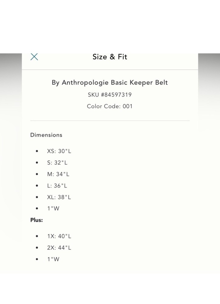 Anthropologie Belt Basic Multi Keeper Black Belt Size Medium