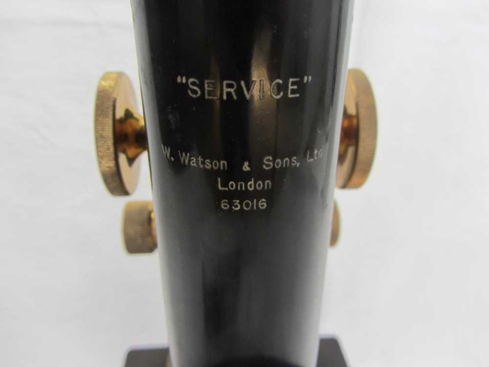 Watson London Brass/Enamel Service Compound Microscope #63016 c1937 (Cased)