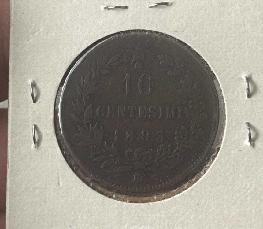 1893 BI Italy 10 Centesimi L2