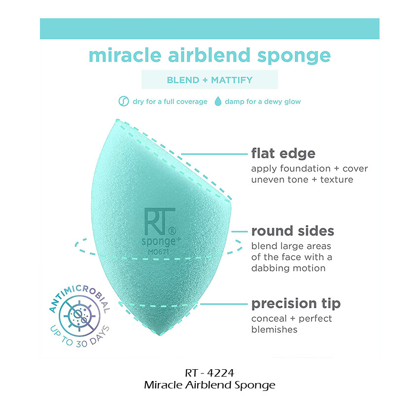 1 REAL TECHNIQUES Miracle Airblend Sponge + "RT - 4224" *Joy's cosmetics*