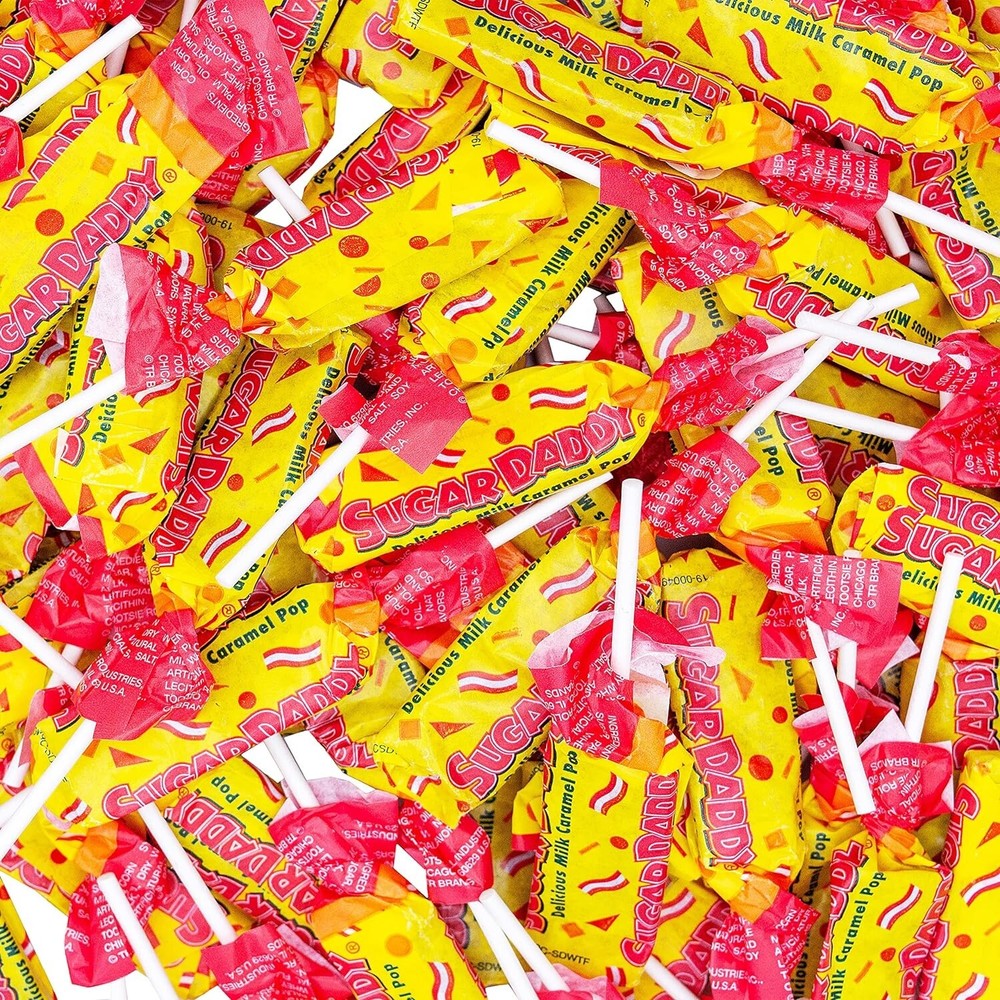Sugar Daddy Milk Caramel Pops, Bulk & Delicious Fun Size Candy (2 Pounds)
