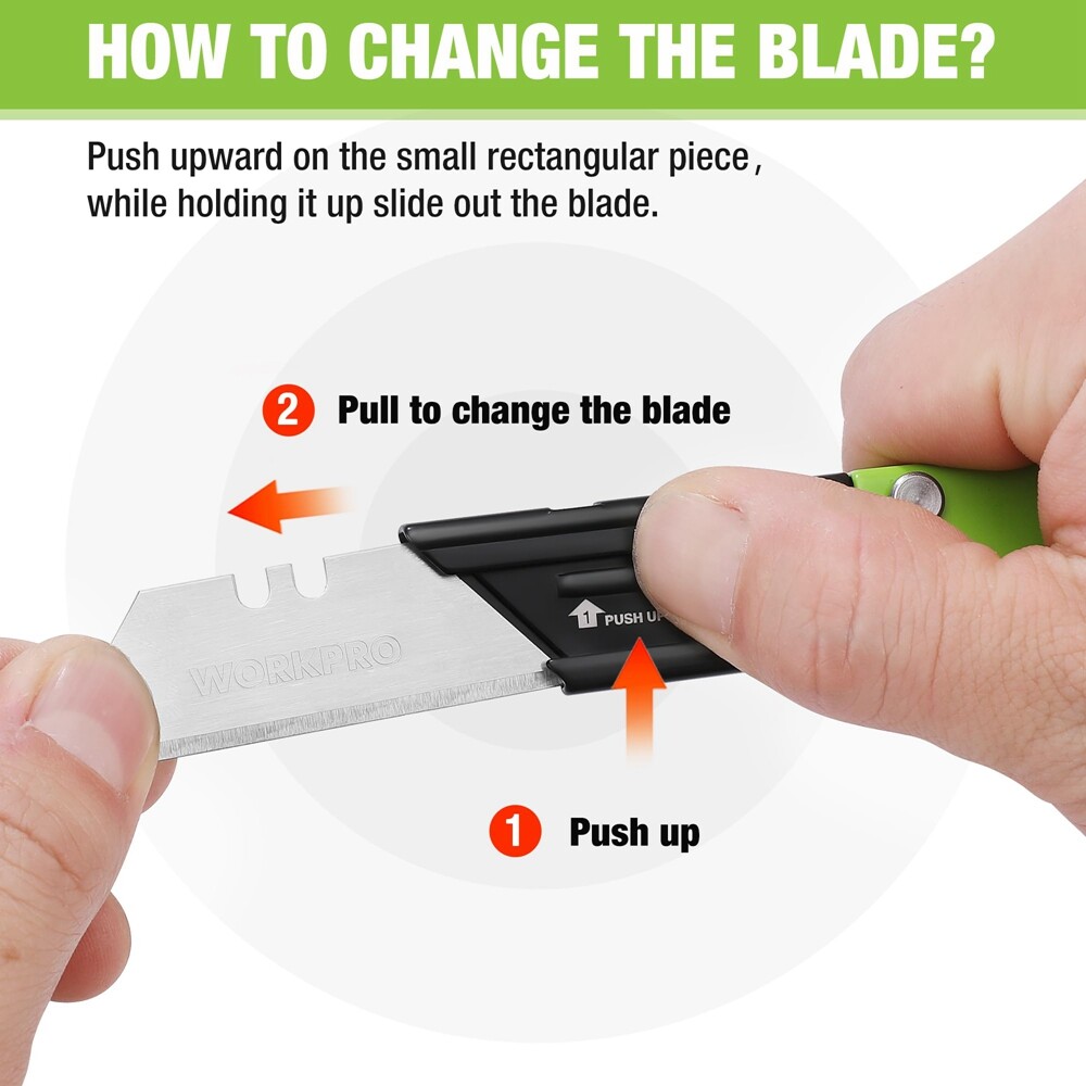 WORKPRO Mini EDC Folding Utility Knife Box Cutter Quick Change Blade Razor Knife