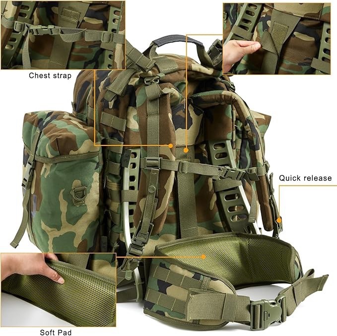 MOLLE MEDIUM RUCKSACK Medium Multicam 60L Load Pack With Frame