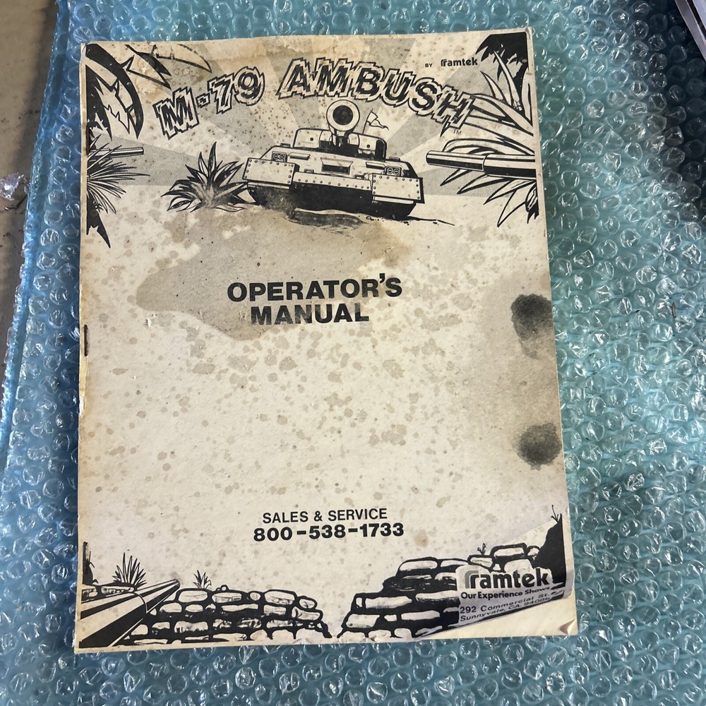 original M-79 Ambush Ramtek game  arcade   game manual