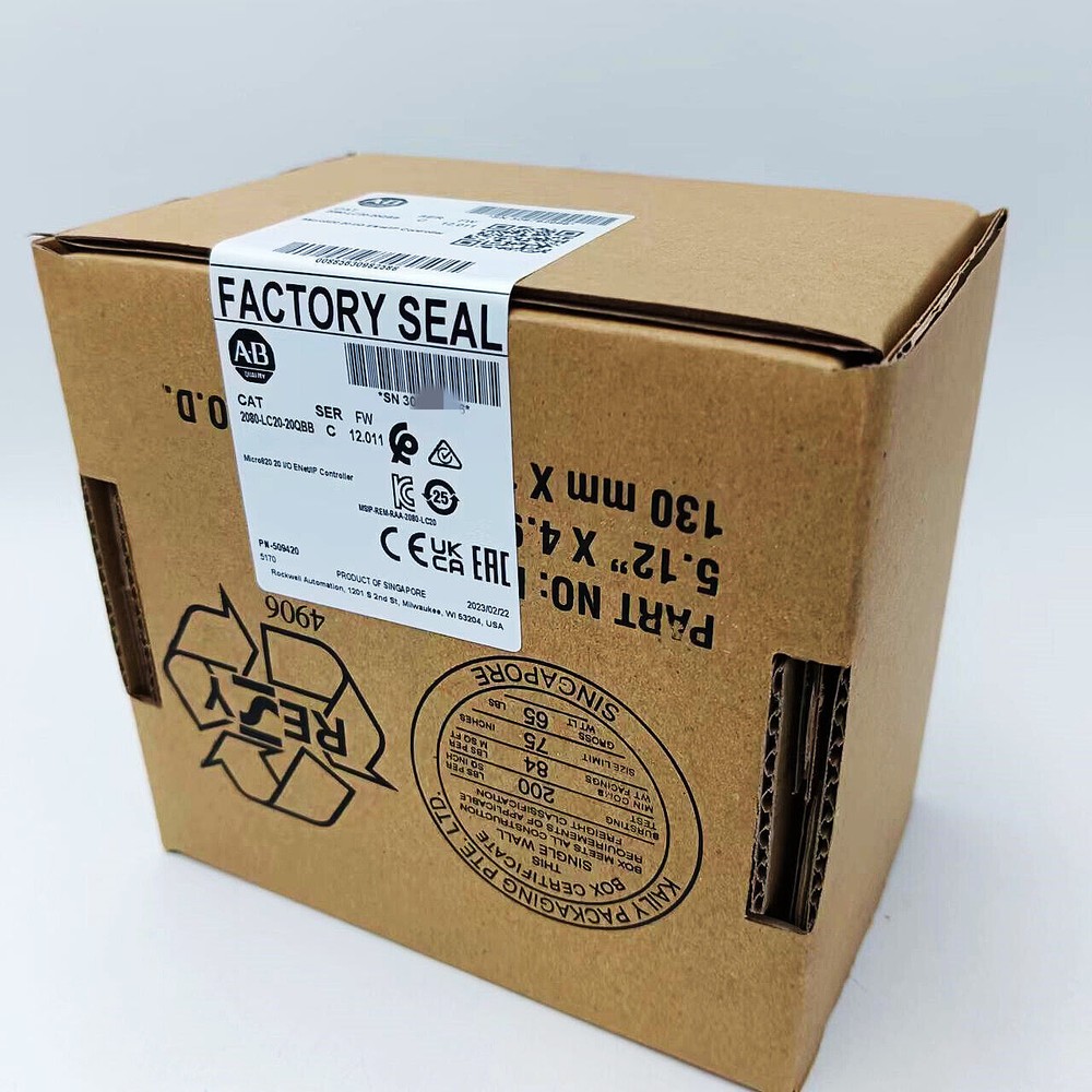 New Allen Bradley AB 2080-LC20-20QBB Micro800 SerC ENet/IP Controller 24VDC TX