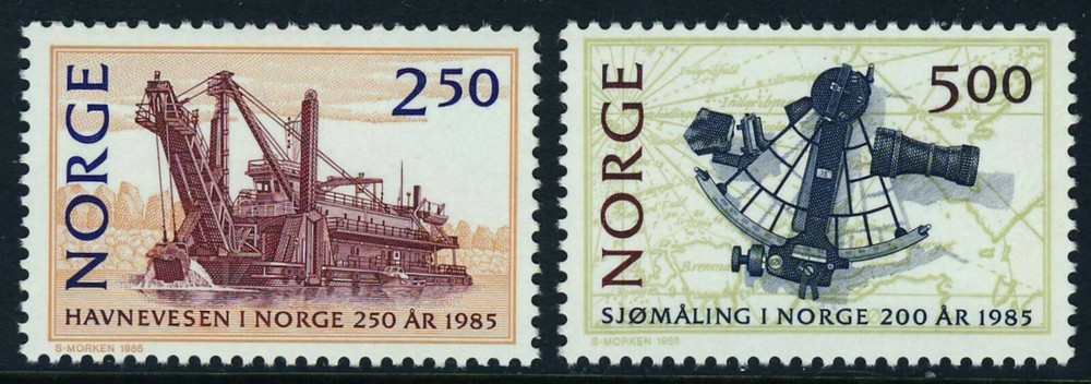 NORWAY . 1985 Ship Navigation (869-70) . Mint Never Hinged