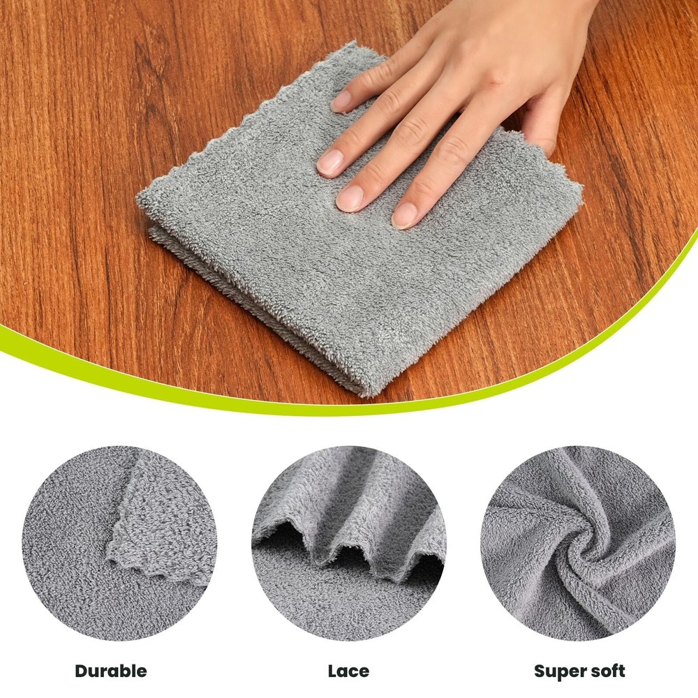 12 Pack Cleaning Cloth,Ultra Soft Absorbent Quick Drying Microfiber Cleaning ...